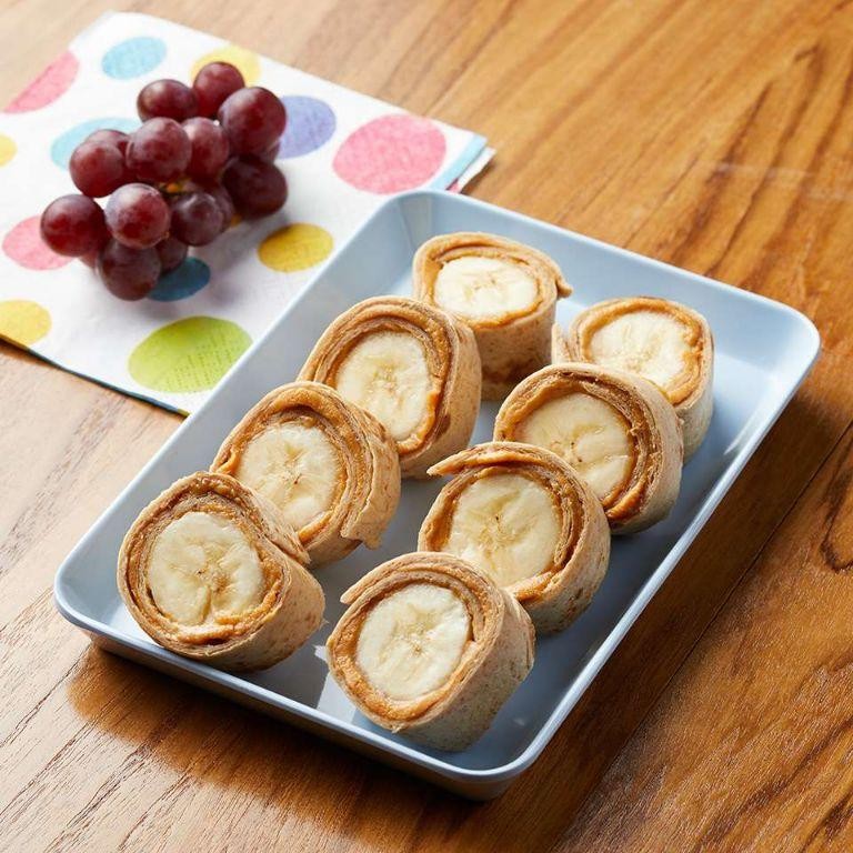 Banana peanut butter roll-ups