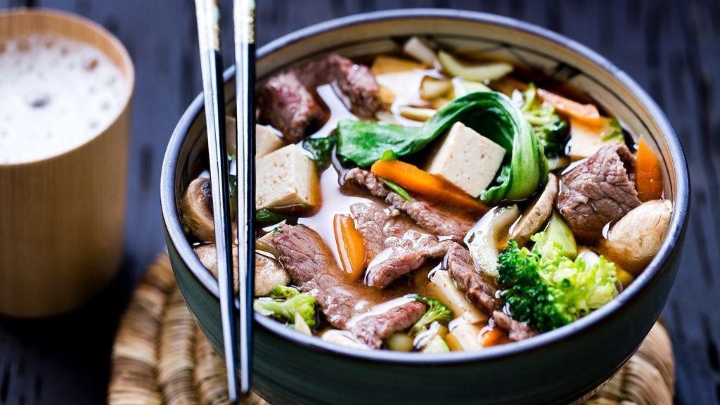Beef Miso Soup with Tofu