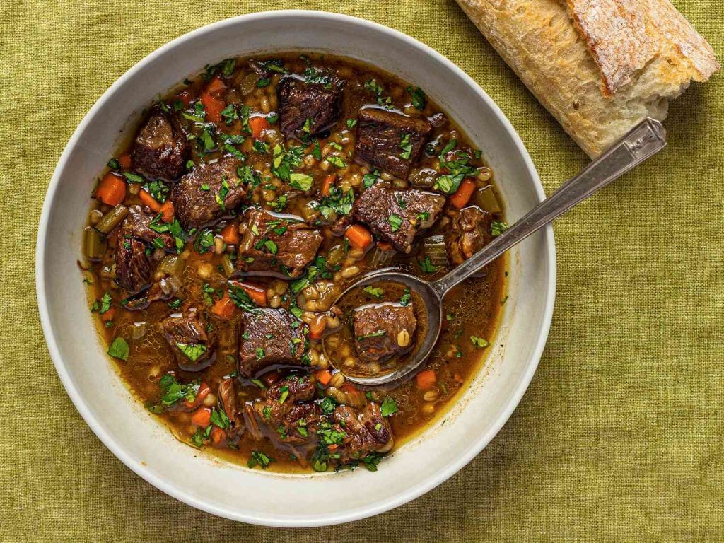 Beef and Barley Broth Soup
