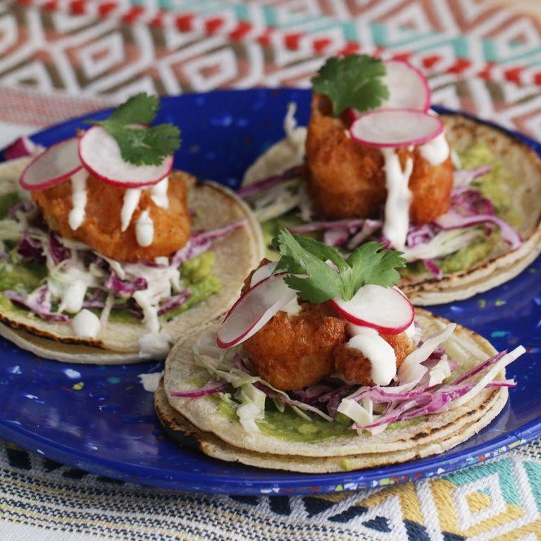 Beer-Battered Breaded Shrimp Tacos