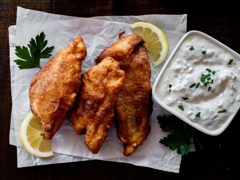 Beer-Battered Catfish with Tartar Sauce