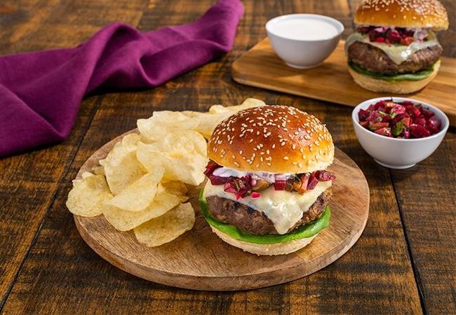 Beetroot Chickpea Burgers with Horseradish Mayo