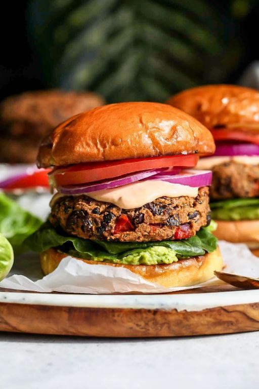 Black Bean Chickpea Burgers with Chipotle Mayo