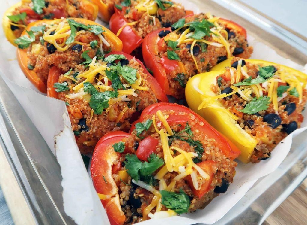 Black Bean and Quinoa Stuffed Peppers