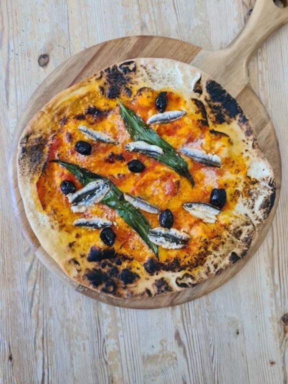 Black Olive and Anchovy Pizza