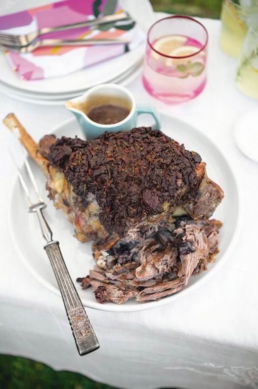 Black Olive and Garlic Roasted Lamb