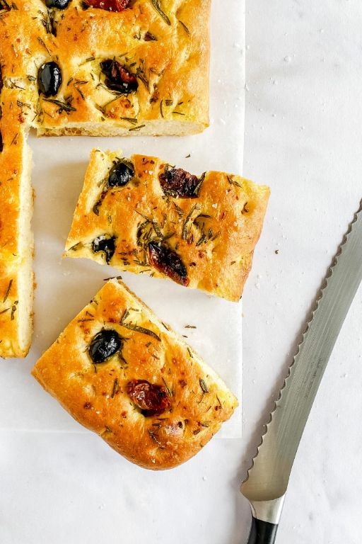 Black Olive and Sun-Dried Tomato Focaccia