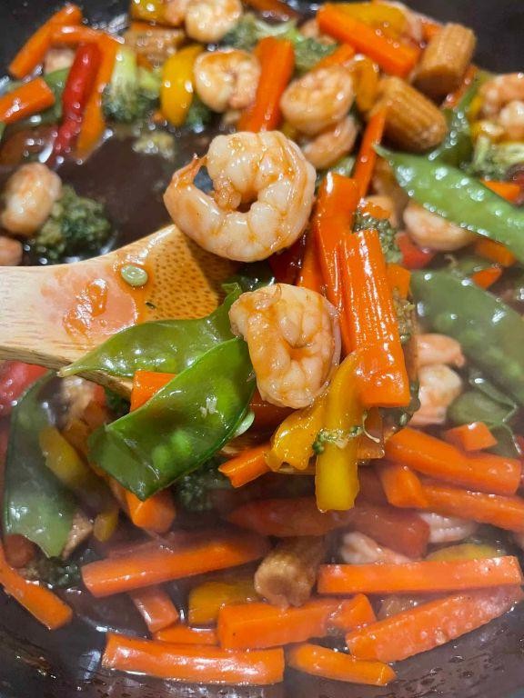 Black Pepper Shrimp Blackstone Stir Fry
