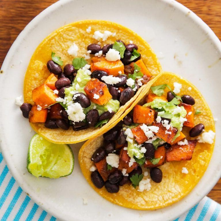 Black bean and sweet potato tacos