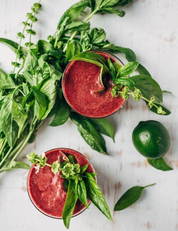 Blackberry Coconut Basil Smoothie