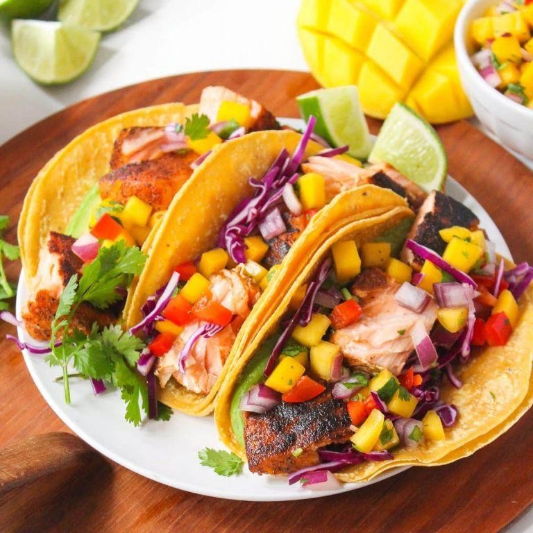 Blackstone Salmon Tacos with Mango Salsa