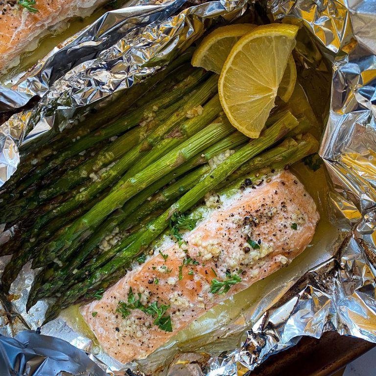 Blackstone Salmon and Asparagus Foil Packets