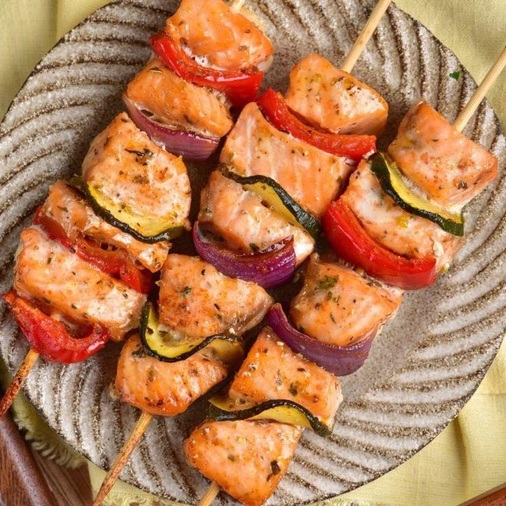 Blackstone Salmon and Pineapple Kebabs