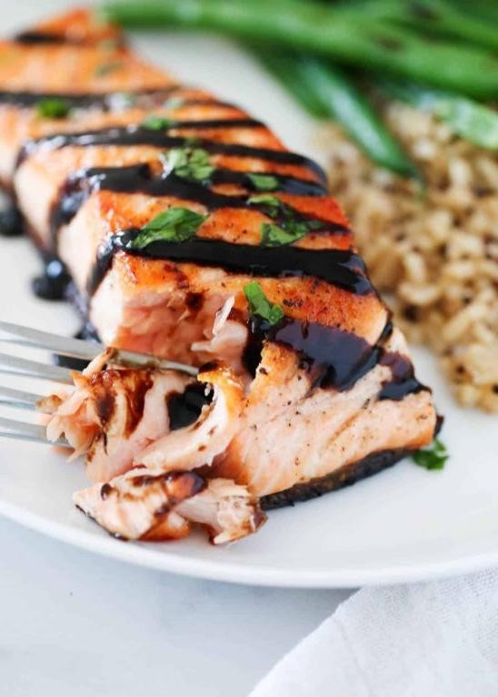 Blackstone Salmon with Balsamic Reduction
