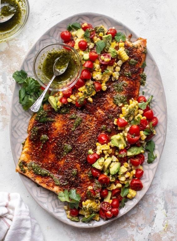 Blackstone Salmon with Chimichurri Sauce