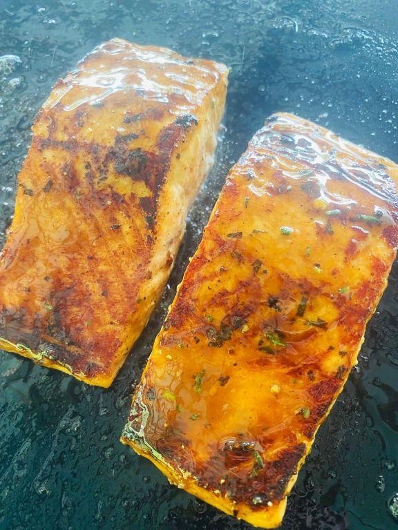 Blackstone Salmon with Maple Mustard Glaze