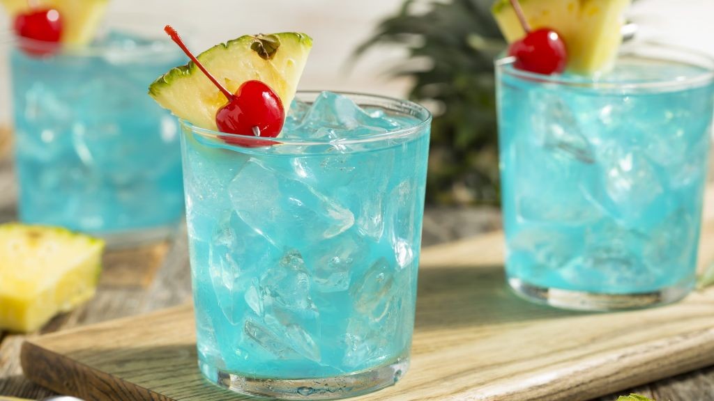 Blue Hawaiian Punch with Blue Curaçao