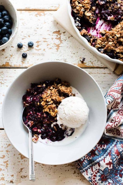 Blueberry Crumble with Vanilla Ice Cream