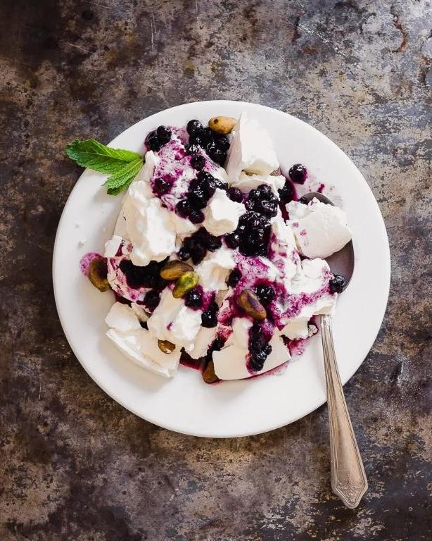 Blueberry Eton Mess with Meringue