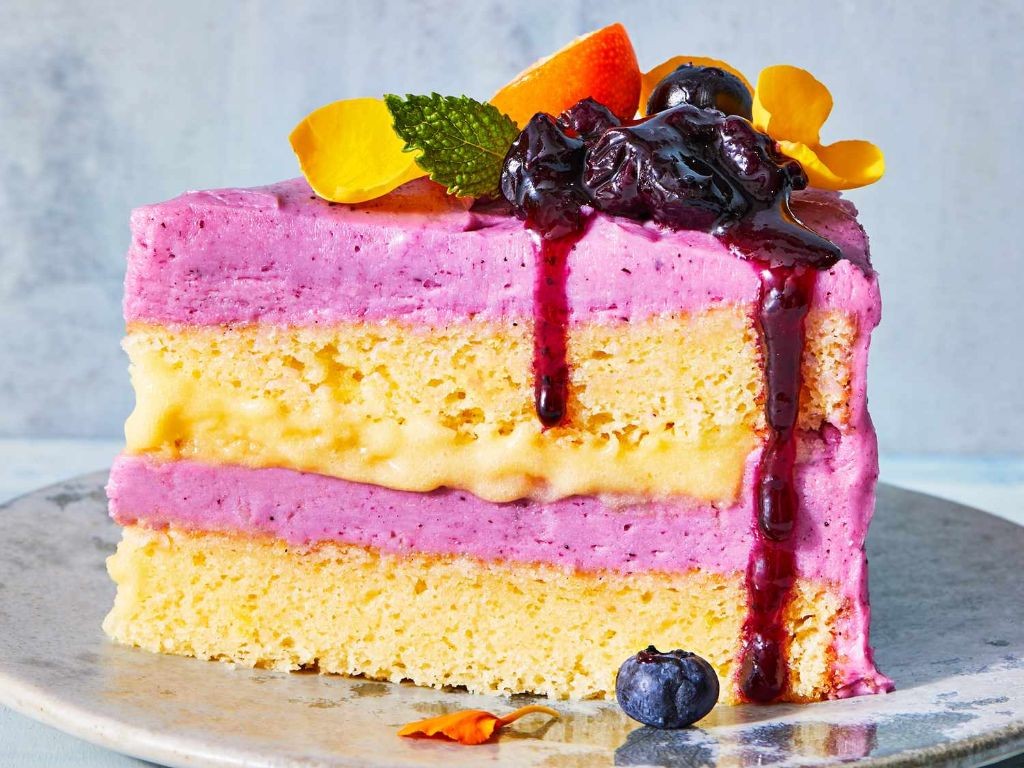 Blueberry Lemon Chiffon Cake