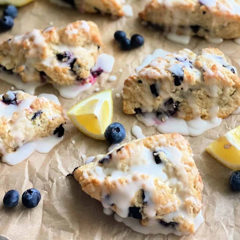 Blueberry Scones with Lemon Glaze