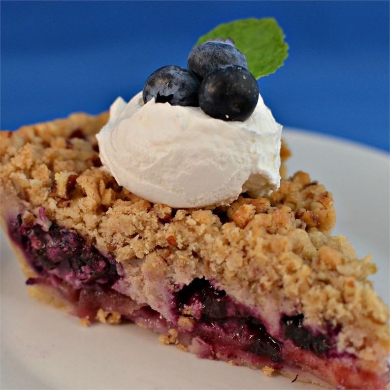 Blueberry and Apple Pie with Walnut Crumble