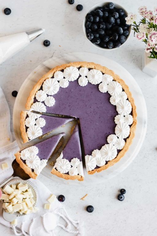 Blueberry and Chocolate Tart with Whipped Cream