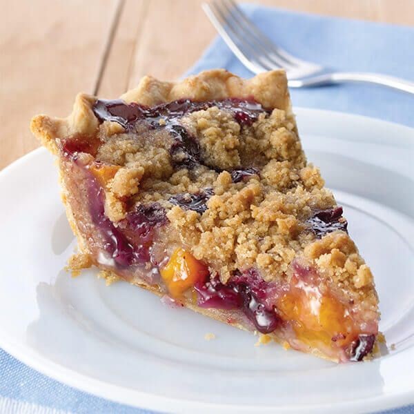 Blueberry and Peach Pie with Cinnamon Streusel