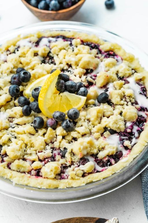 Blueberry and Ricotta Pie with a Shortbread Crust