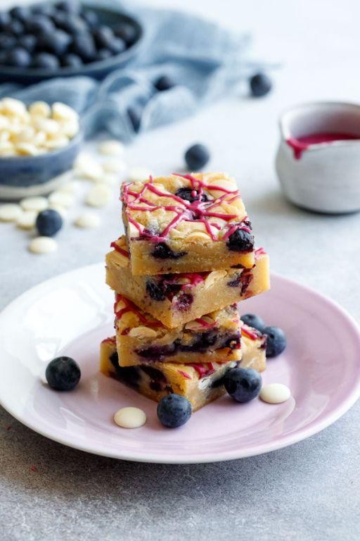 Blueberry and White Chocolate Blondies