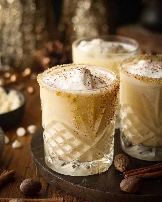 Bourbon Eggnog with Nutmeg