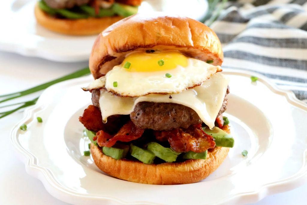 Breakfast Burger with Fried Egg and Avocado