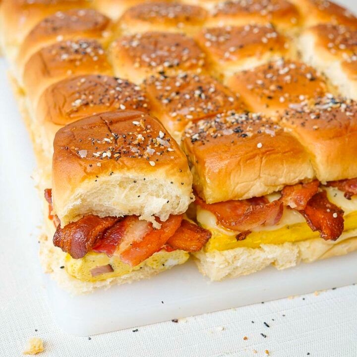 Breakfast Sliders with Eggs, Bacon, and Cheese