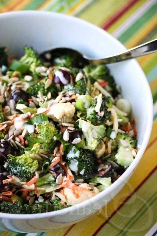 Broccoli and Carrot Slaw with Greek Yogurt Dressing