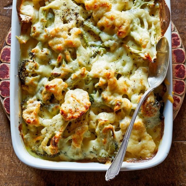Broccoli and Cauliflower Gratin