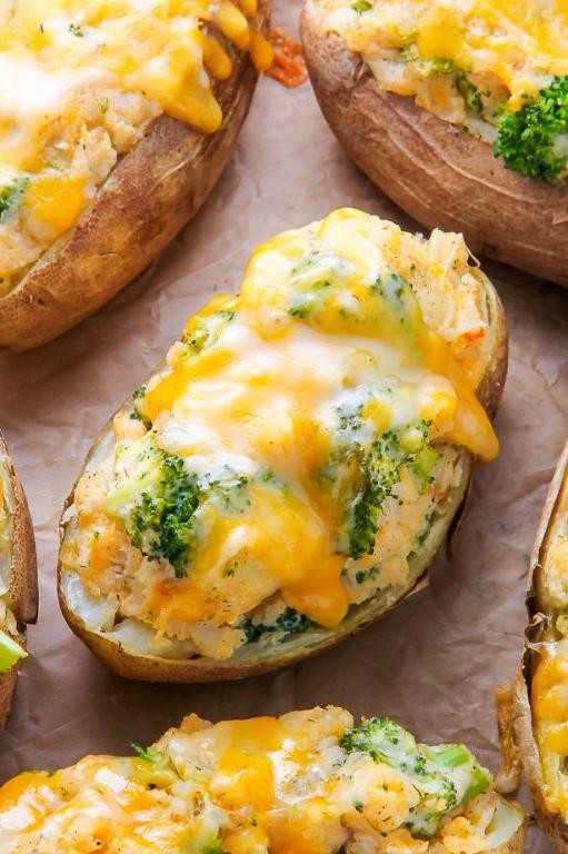 Broccoli and Cheese Stuffed Potatoes