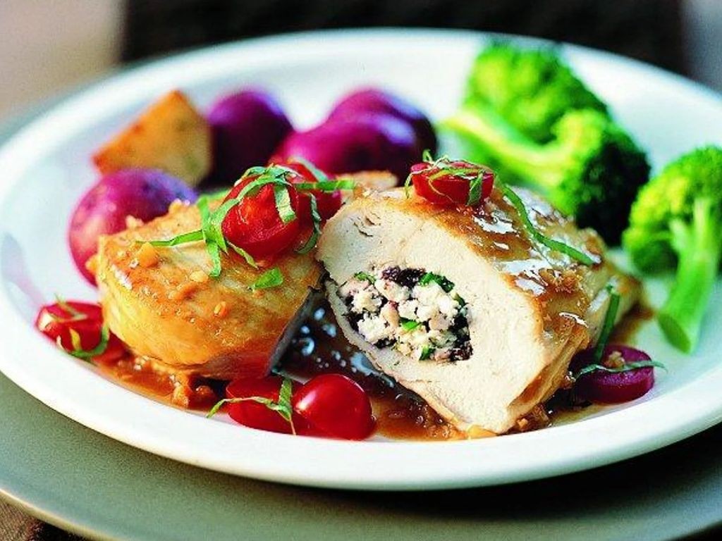 Broccoli and Feta Stuffed Chicken with Olives