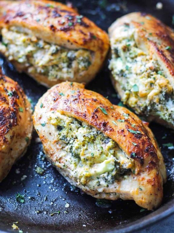 Broccoli and Ham Stuffed Chicken Breast