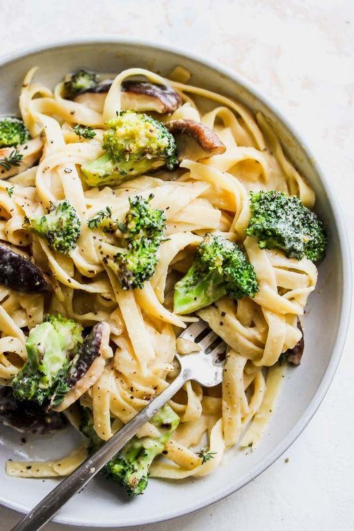 Broccoli and Mushroom Alfredo