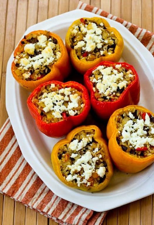 Broccoli and Mushroom Stuffed Bell Peppers