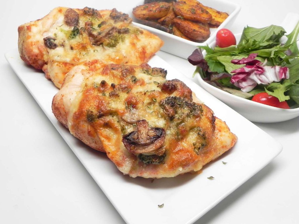Broccoli and Mushroom Stuffed Chicken Breast