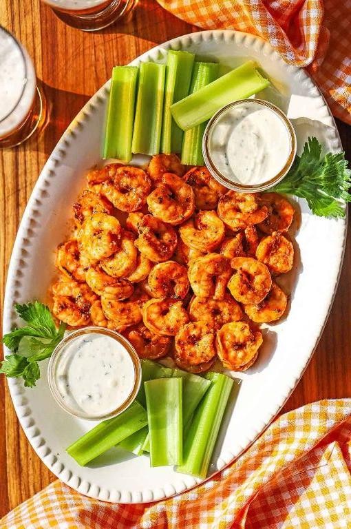 Buffalo Breaded Shrimp with Blue Cheese Dressing
