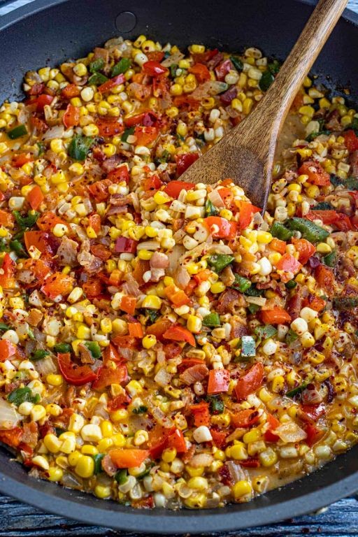 Cajun Corn Maque Choux with Bell Peppers