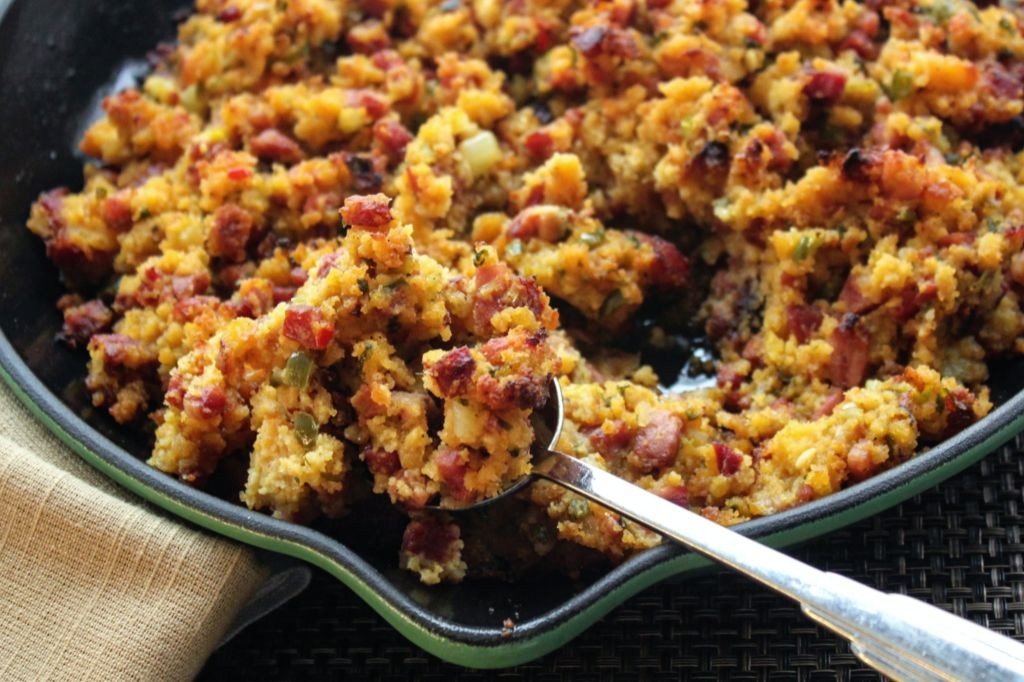 Cajun-Style Cornbread Dressing with Andouille Sausage