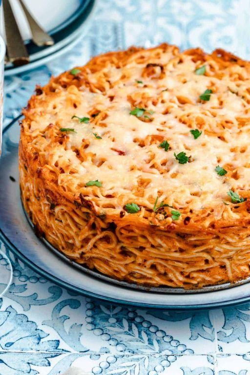 Caprese Style Spaghetti Pie