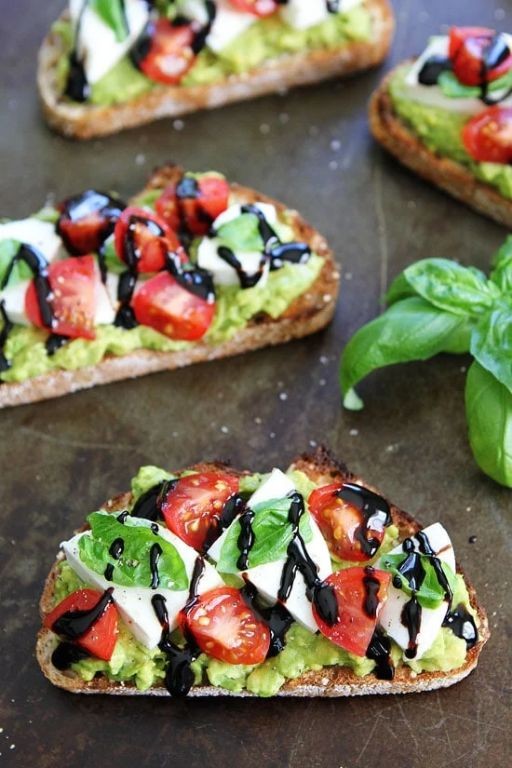 Caprese Toast with Balsamic Glaze
