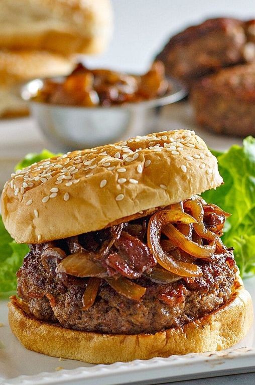 Caramelized Balsamic Grilled Hamburger