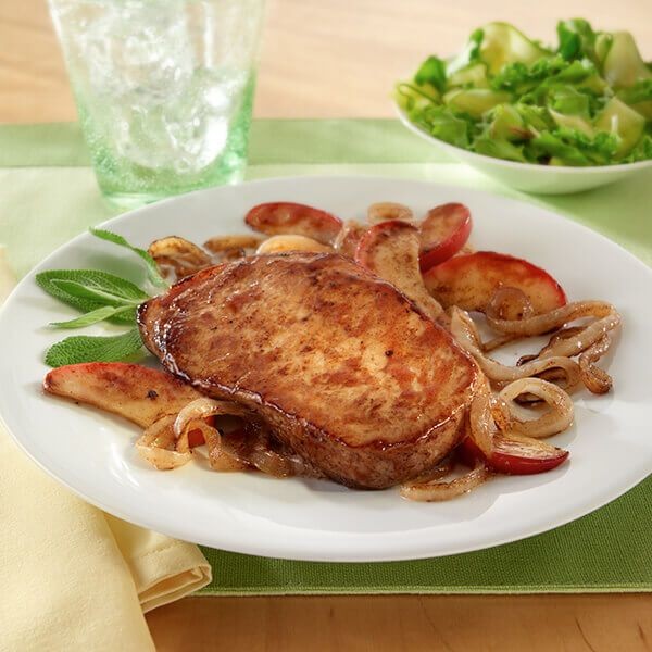 Caramelized Onion and Apple Pork Chops