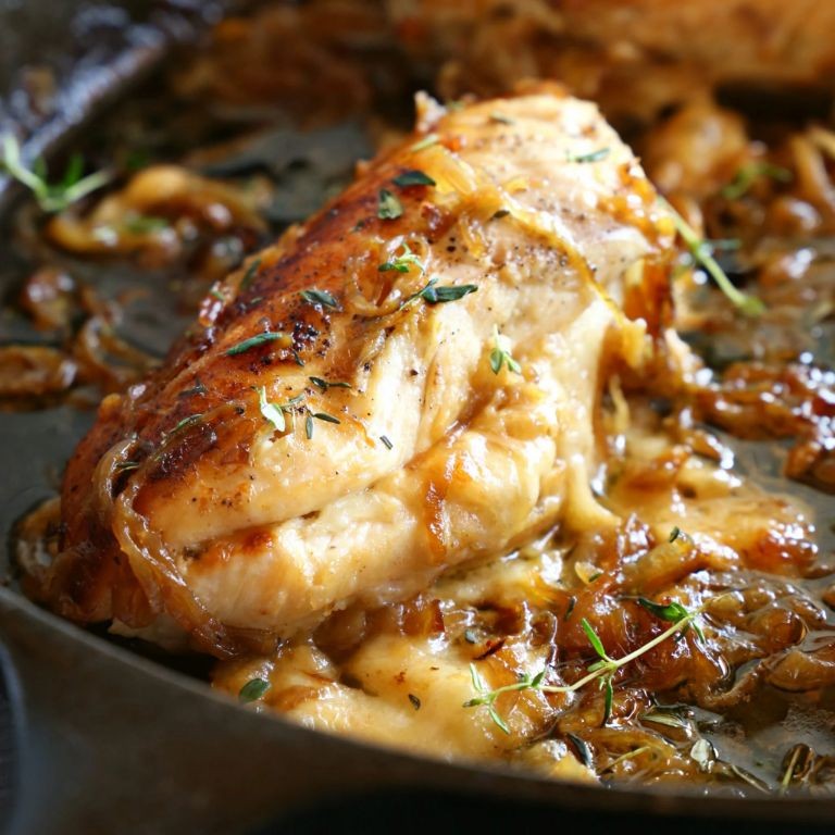 Caramelized Onion and Thyme Stuffing Stuffed Chicken Breast