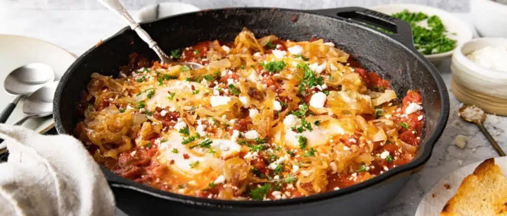 Caramelized Onion and Tomato Shakshouka